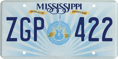 MS license plate ZGP422