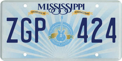 MS license plate ZGP424