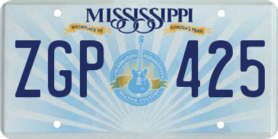 MS license plate ZGP425