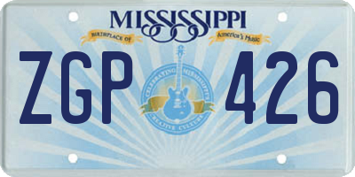 MS license plate ZGP426