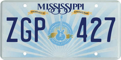 MS license plate ZGP427