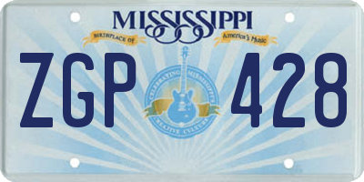 MS license plate ZGP428