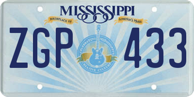 MS license plate ZGP433