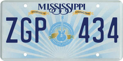 MS license plate ZGP434
