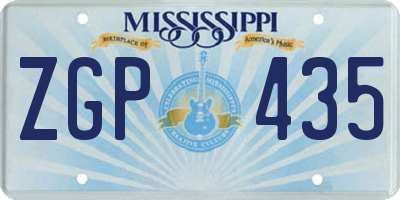 MS license plate ZGP435