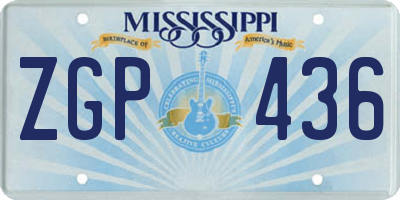 MS license plate ZGP436