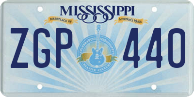 MS license plate ZGP440