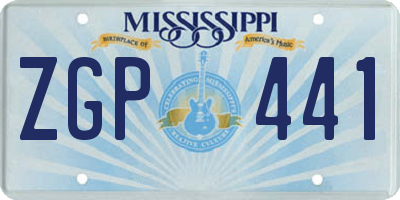MS license plate ZGP441