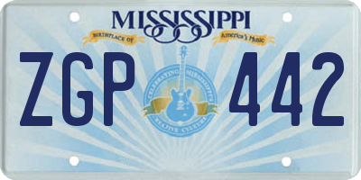 MS license plate ZGP442