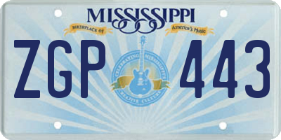 MS license plate ZGP443
