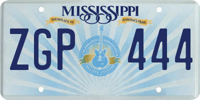 MS license plate ZGP444
