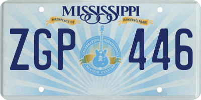 MS license plate ZGP446