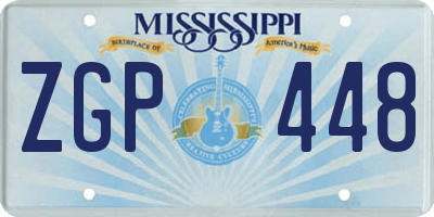 MS license plate ZGP448