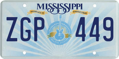 MS license plate ZGP449