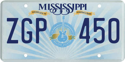 MS license plate ZGP450