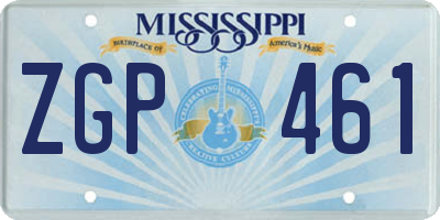 MS license plate ZGP461