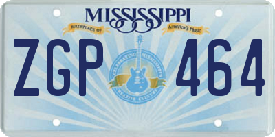 MS license plate ZGP464