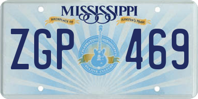MS license plate ZGP469