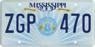 MS license plate ZGP470