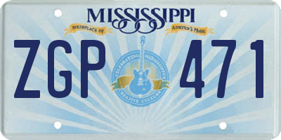 MS license plate ZGP471
