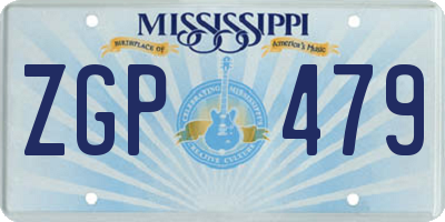 MS license plate ZGP479