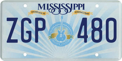 MS license plate ZGP480
