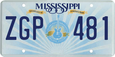 MS license plate ZGP481