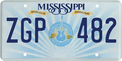 MS license plate ZGP482