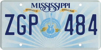MS license plate ZGP484