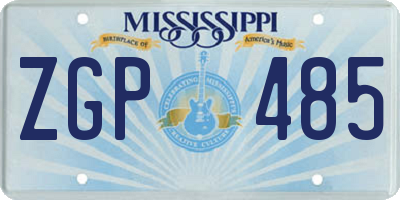 MS license plate ZGP485