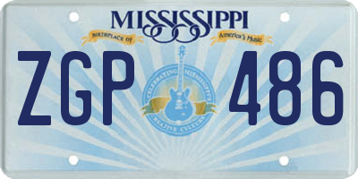 MS license plate ZGP486