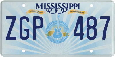 MS license plate ZGP487