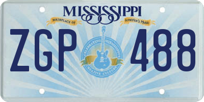 MS license plate ZGP488