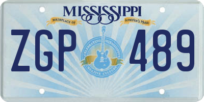 MS license plate ZGP489
