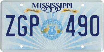 MS license plate ZGP490