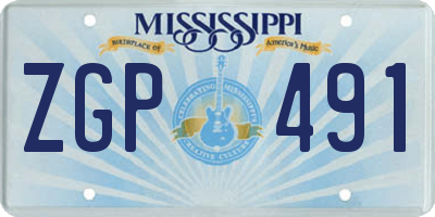MS license plate ZGP491