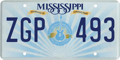 MS license plate ZGP493