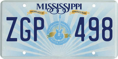 MS license plate ZGP498