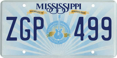 MS license plate ZGP499