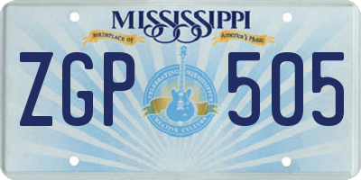 MS license plate ZGP505