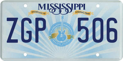 MS license plate ZGP506