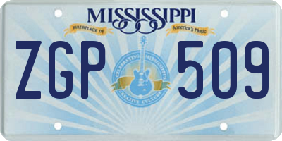 MS license plate ZGP509