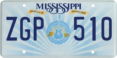 MS license plate ZGP510