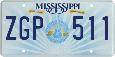 MS license plate ZGP511
