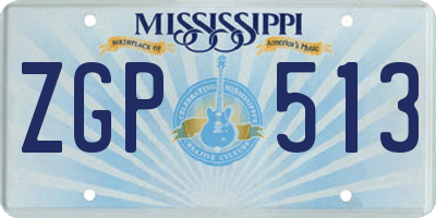 MS license plate ZGP513