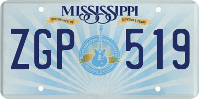 MS license plate ZGP519