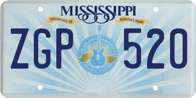 MS license plate ZGP520