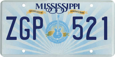 MS license plate ZGP521