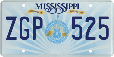 MS license plate ZGP525