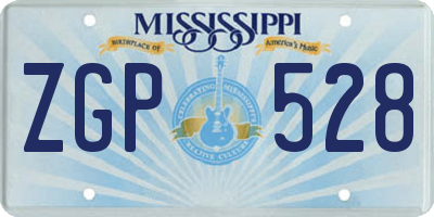 MS license plate ZGP528